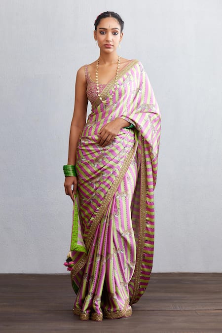 Torani Pink Nylon Satin Rang Rani Gurina Saree
