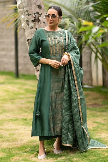 Kritika Dawar Chanderi Tissue Kurta Palazzo Set 