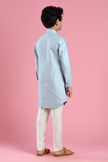 Kora By Nilesh Mitesh Silk Sherwani & Pant Set 