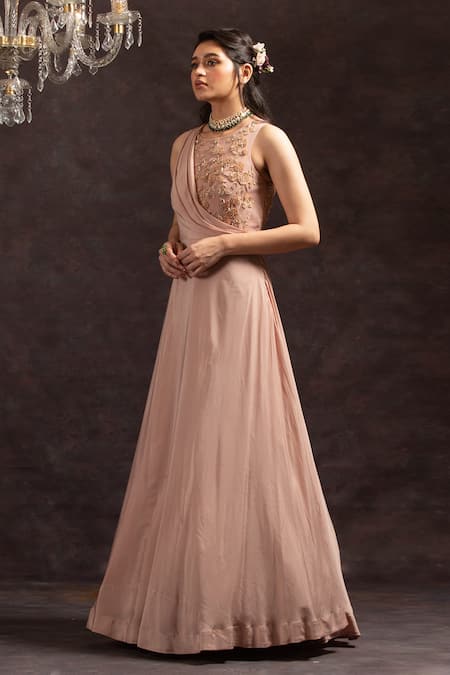 Charu and Vasundhara Embroidered A-Line Gown 