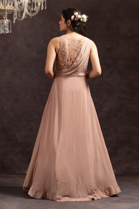 Charu And Vasundhara Embroidered A-Line Gown 