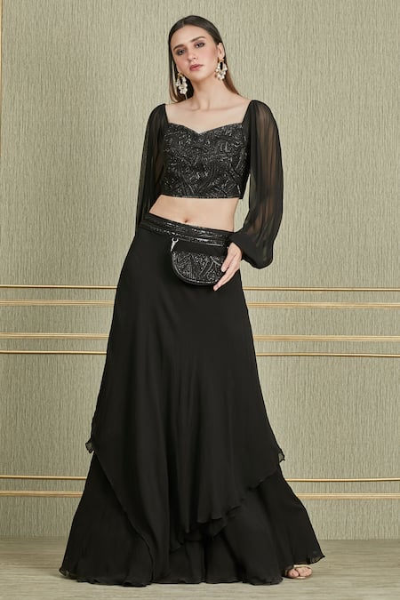 Charu and Vasundhara Layered Lehenga Set 