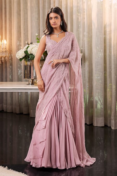 Charu and Vasundhara Eartha Lehenga Saree With Blouse 