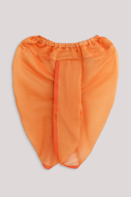 Buy_Minikin_Red Chanderi, Cotton, Silk Embroidery Angrakha And Dhoti Pant Set _Online_at_Aza_Fashions