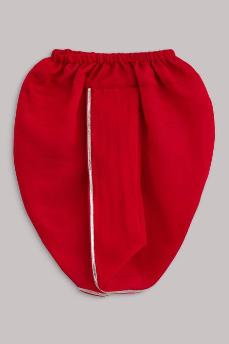 Buy Minikin Red Cotton, Silk Embroidery Angrakha And Dhoti Pant Set Online at Aza Fashions Buy_Minikin_Red Cotton, Silk Embroidery Angrakha And Dhoti Pant Set _Online_at_Aza_Fashions