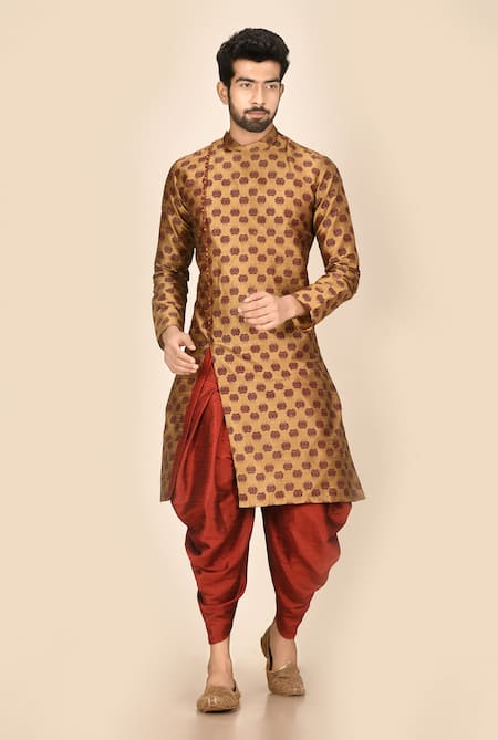 Aryavir Malhotra Silk Kurta & Dhoti Pant Set 