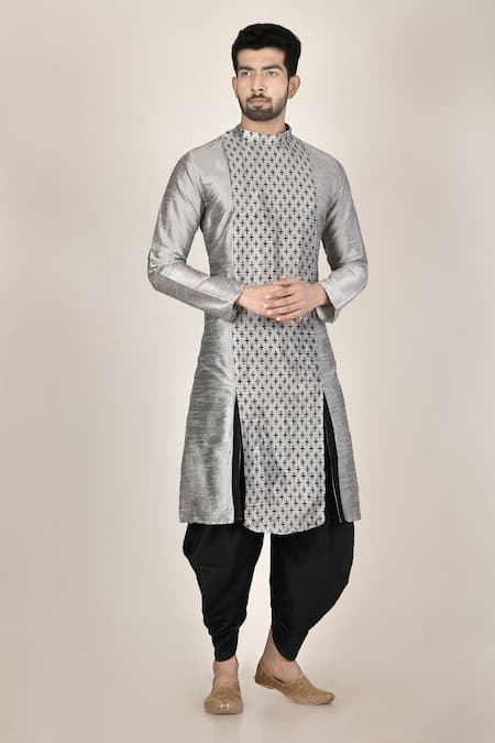 Aryavir Malhotra Silk Kurta & Dhoti Pant Set 