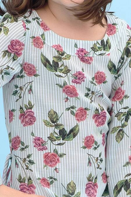 Buy_Pasha India_Green Linen Printed Dhoti Jumpsuit _Online_at_Aza_Fashions