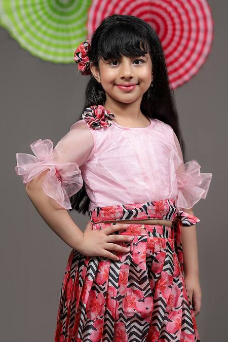 Buy Kirti Agarwal - Pret N Couture Pink Silk, Organza Applique Printed Palazzo Set Online at Aza Fashions Buy_Kirti Agarwal - Pret N Couture_Pink Silk, Organza Applique Printed Palazzo Set _Online_at_Aza_Fashions