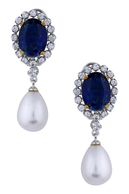 Anayah Jewellery Silver Rhodium Pearl Drop Earrings