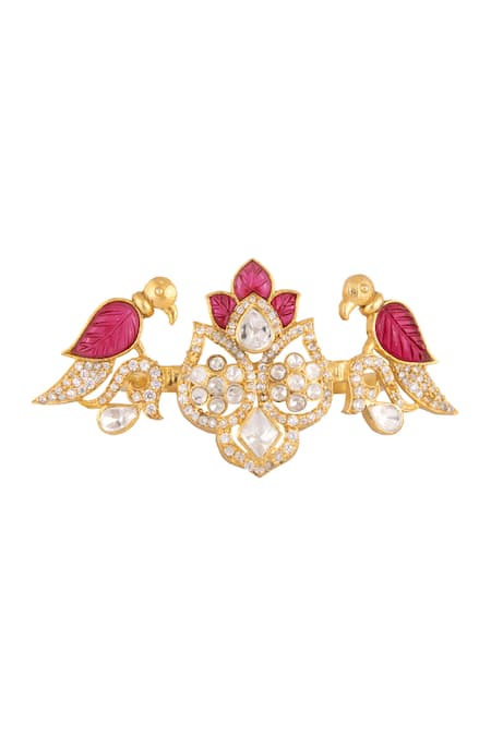 Kaari Gold Vellore Polki Adjustable Ring 