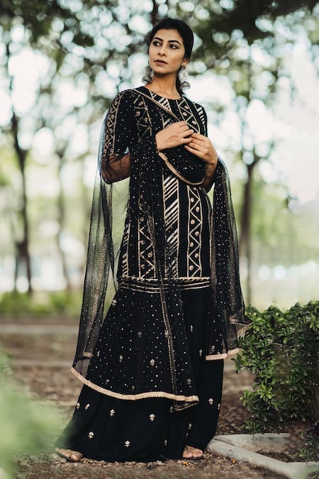 Kaia Embroidered Kurta Sharara Set 