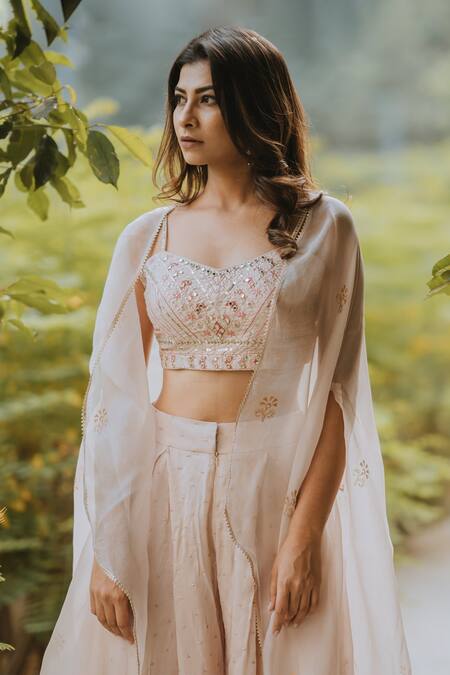 Buy Kaia Gold Silk, Organza, Satin V Neck Cape And Pant Set Online at Aza Fashions Buy_Kaia_Gold Silk, Organza, Satin V Neck Cape And Pant Set_Online_at_Aza_Fashions