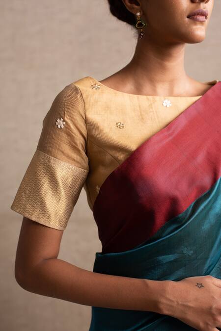 Priyanka Raajiv_Blue Silk Chanderi Saree_at_Aza_Fashions