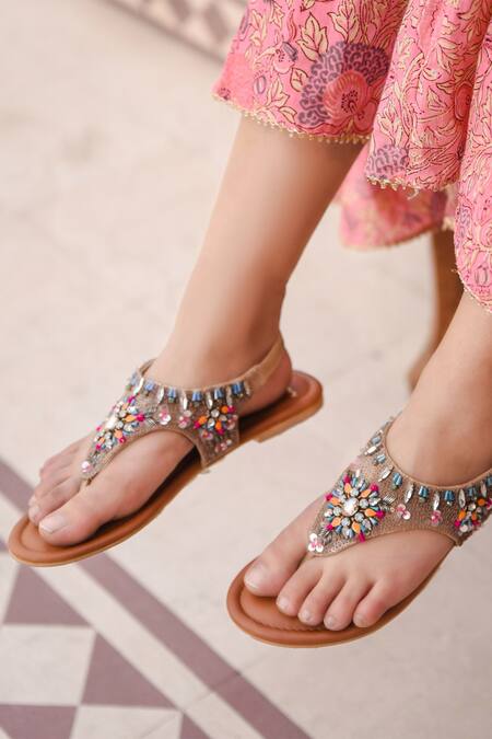 Monnalisa sequin-embellished Flat Sandals - Farfetch