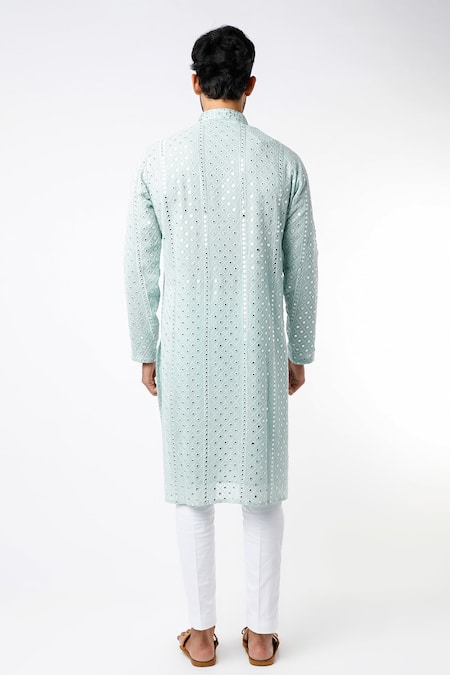 Kasbah Chikankari & Mirror Embroidered Kurta Set 