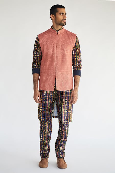 Kunal Anil Tanna Cotton Bundi & Kurta Set 