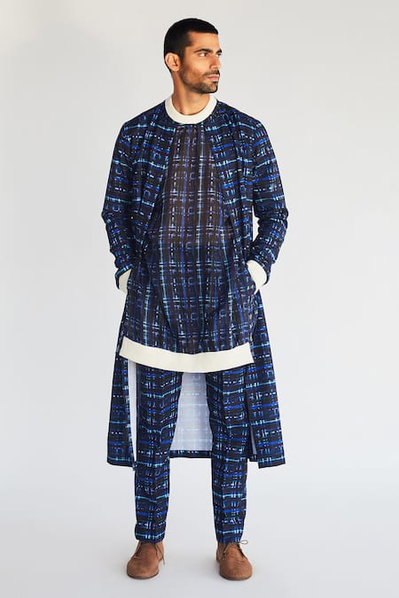 Kunal Anil Tanna Mesh Print Jacket & Pant Set 