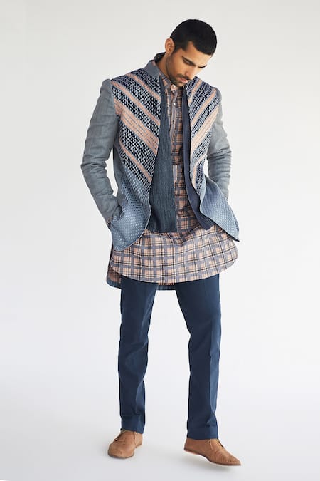 Kunal Anil Tanna Cotton Jacket & Kurta Set 