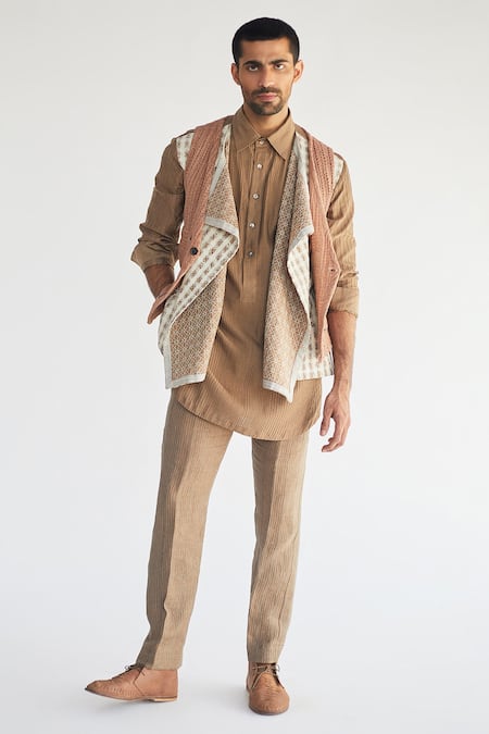 Kunal Anil Tanna Cotton Jacket & Pant Set 