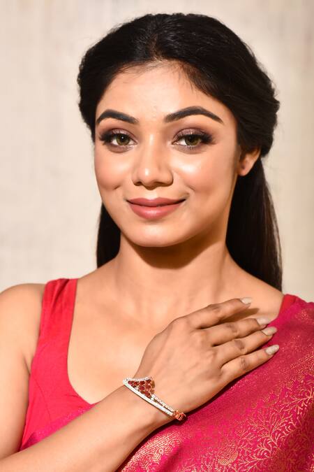 Khwaab By Sanjana Lakhani Gold Plated Diamonds Embellished Cutwork Bracelet Online at Aza Fashions Khwaab By Sanjana Lakhani_Gold Plated Diamonds Embellished Cutwork Bracelet_Online_at_Aza_Fashions