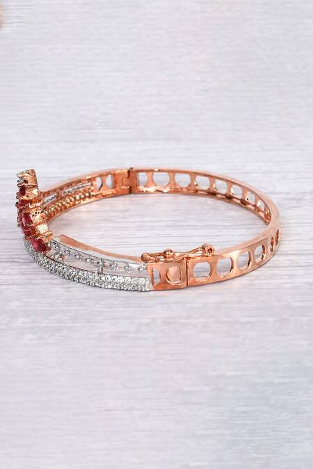 Buy Khwaab By Sanjana Lakhani Gold Plated Diamonds Embellished Cutwork Bracelet Online at Aza Fashions Buy_Khwaab By Sanjana Lakhani_Gold Plated Diamonds Embellished Cutwork Bracelet_Online_at_Aza_Fashions