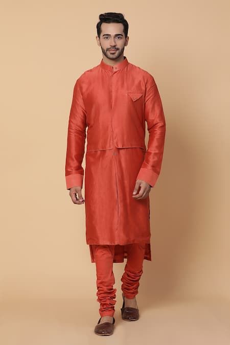 Kudrat Couture Overlap Flap Kurta Set 