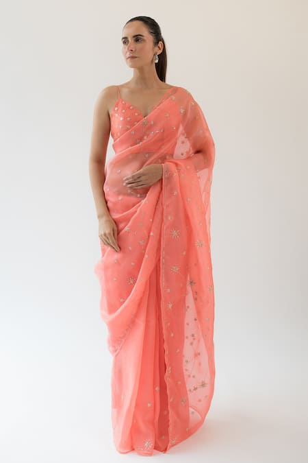 Kapardara Star Embroidered Saree 