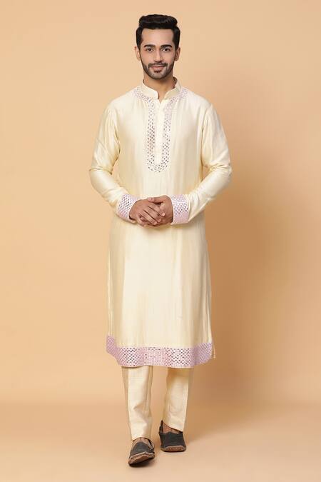 Shop_Kudrat Couture_Pink Chanderi Embroidered Bundi And Kurta Set_Online_at_Aza_Fashions