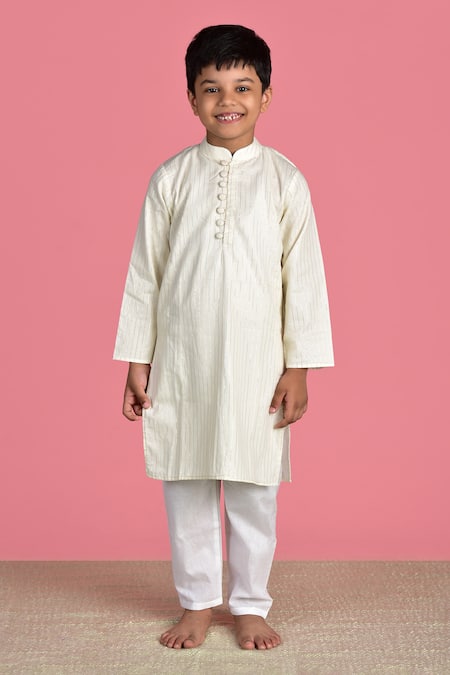 The Cotton Staple Striped Kurta Set 