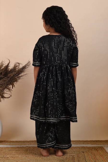 The Cotton Staple Rimjhim Angarkha & Palazzo Set 