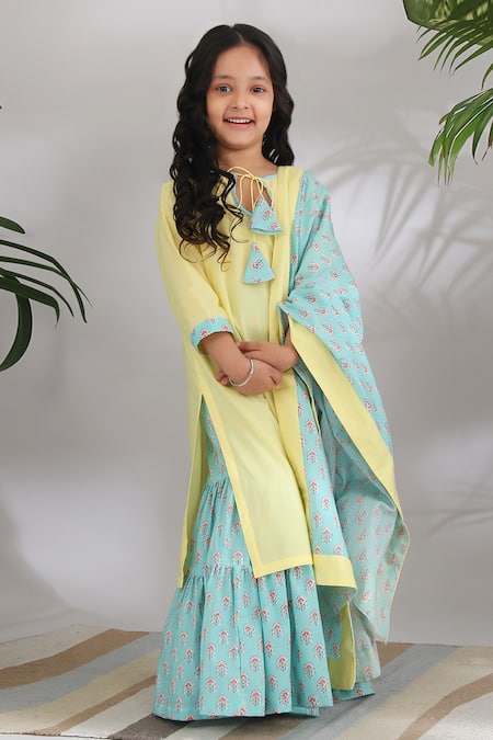 THE COTTON STAPLE Yellow Cotton Kurta Set 