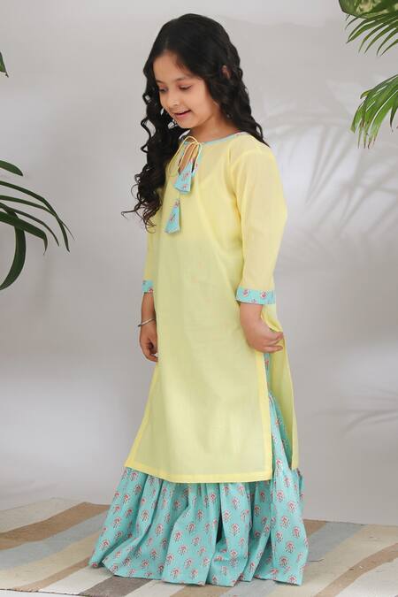 Buy THE COTTON STAPLE Yellow Cotton Kurta Set Online at Aza Fashions Buy_THE COTTON STAPLE_Yellow Cotton Kurta Set _Online_at_Aza_Fashions