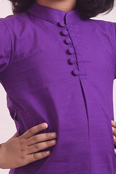 Shop_THE COTTON STAPLE_Purple Cotton Kurta Set _Online_at_Aza_Fashions
