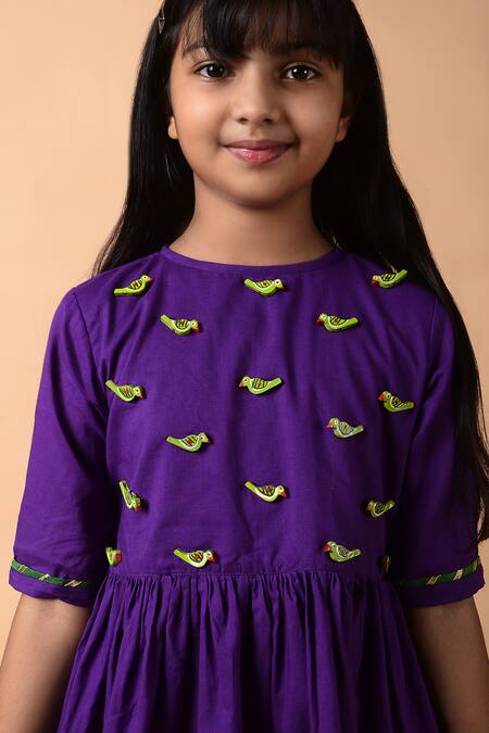 Buy THE COTTON STAPLE Purple Cotton Embroidery Anarkali And Dhoti Pant Set Online at Aza Fashions Buy_THE COTTON STAPLE_Purple Cotton Embroidery Anarkali And Dhoti Pant Set _Online_at_Aza_Fashions