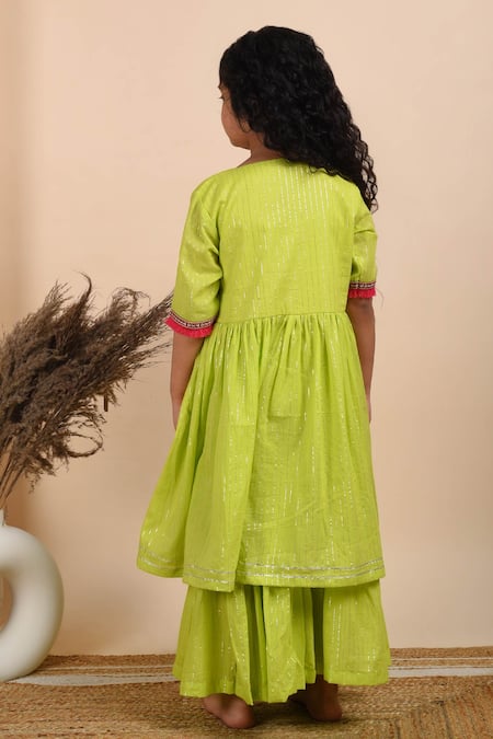 The Cotton Staple Rooh Angarkha & Sharara Set 