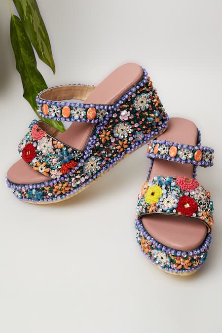 Kanyaadhan By DhirajAayushi Floral Embroidered Wedges 