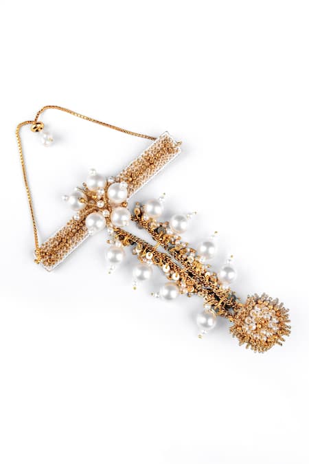 Kanyaadhan By Dhirajaayushi Pearl Embellished Haathphool 