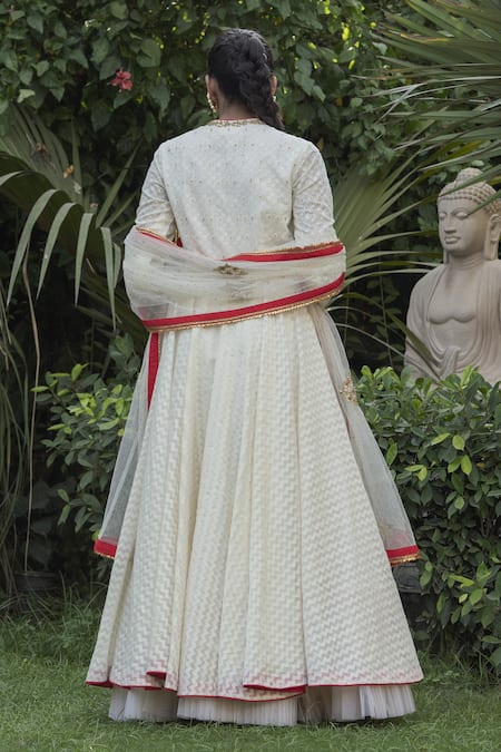 Nikasha Handwoven Banarasi Cotton Angrakha Set 