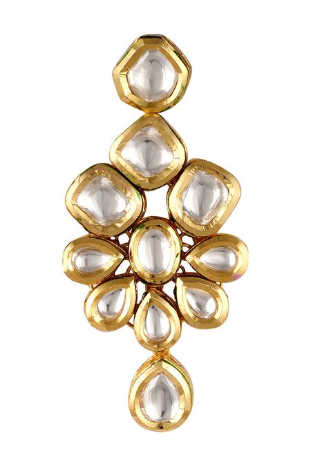 Buy_Anayah Jewellery_Gold Plated Kundan Kenya Layered Necklace Set_Online_at_Aza_Fashions