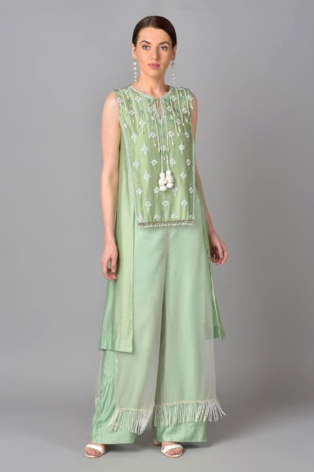 Keith Gomes Chanderi Silk Tunic & Palazzo Set 