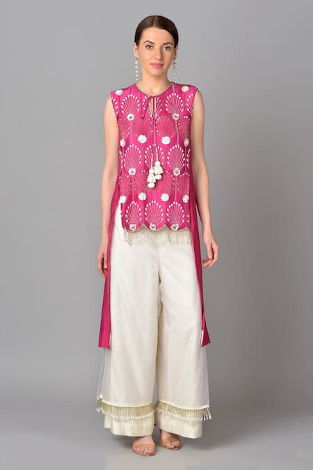 Keith Gomes Chanderi Silk Tunic & Palazzo Set 