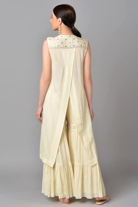 Keith Gomes Embroidered Kurta & Sharara Set 