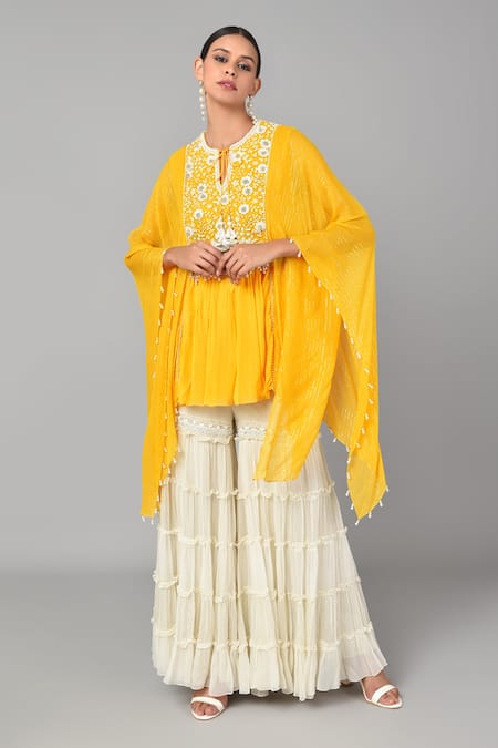 Keith Gomes Embroidered Tunic & Sharara Set 