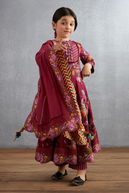 Torani Red Handloom Cotton, Cotton, Chanderi Embroidery, Manika Saeeda Anarkali Set Online at Aza Fashions Torani_Red Handloom Cotton, Cotton, Chanderi Embroidery, Manika Saeeda Anarkali Set _Online_at_Aza_Fashions