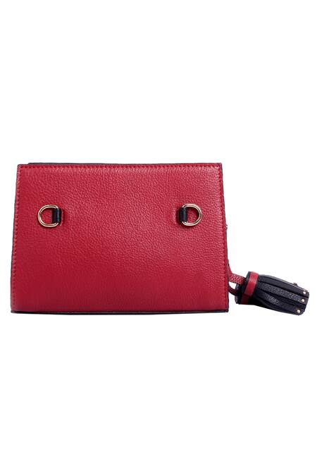 Buy_Kaeros_Red Tassel Sling Bag_Online_at_Aza_Fashions