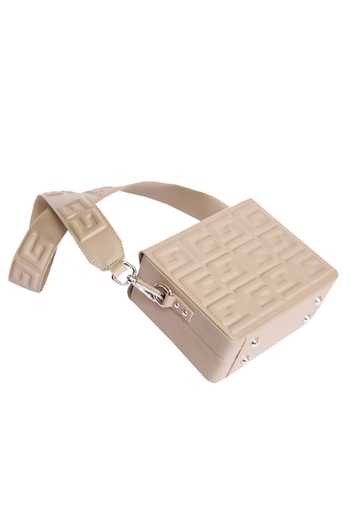 Shop_Kaeros_Gray Geometric Texture Square Sling Bag_Online_at_Aza_Fashions