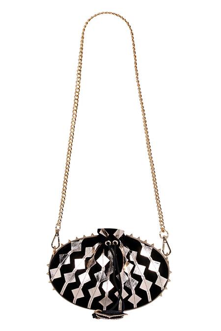 Shop Kaeros Black Embroidered Velvet Potli Bag at Aza Fashions Shop_Kaeros_Black Embroidered Velvet Potli Bag_at_Aza_Fashions