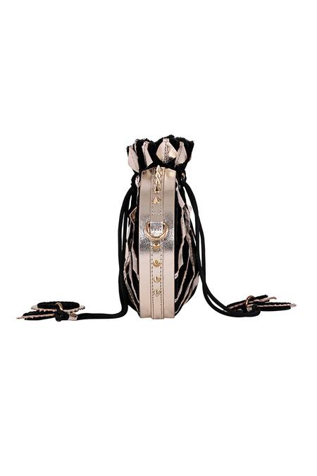 Buy Kaeros Black Embroidered Velvet Potli Bag Online at Aza Fashions Buy_Kaeros_Black Embroidered Velvet Potli Bag_Online_at_Aza_Fashions