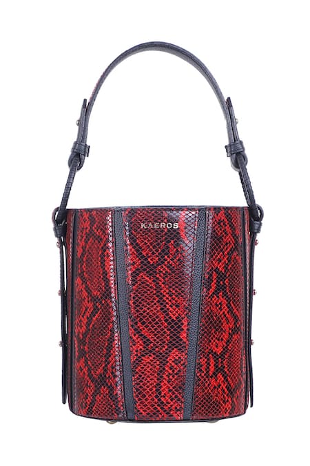 Kaeros Red Printed Bucket Sling Bag